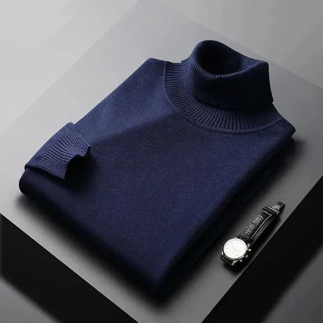 Pull col roulé à manches longues pour homme