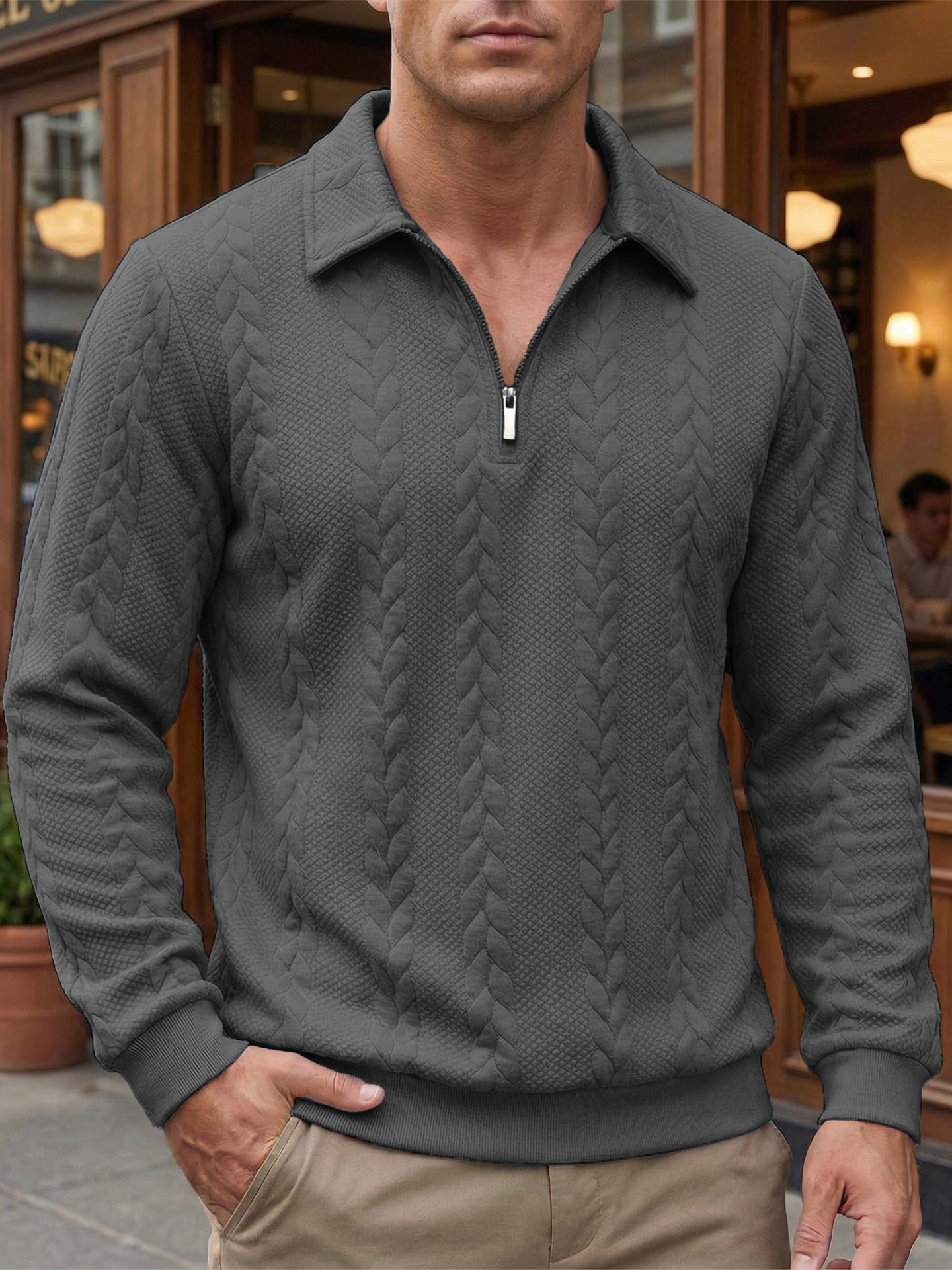 Polo zippé élégant pour homme