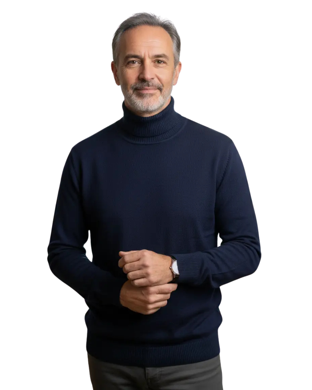 Pull col roulé à manches longues pour homme